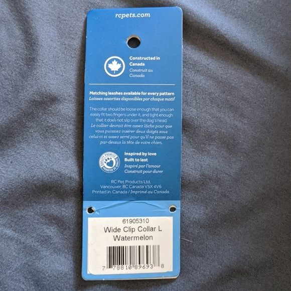 RC Pets Wide Clip Collar - Watermelon - Picture 5 of 5